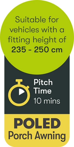 Quest Falcon 220 Poled Porch Caravan Awning (2022) - Image 8