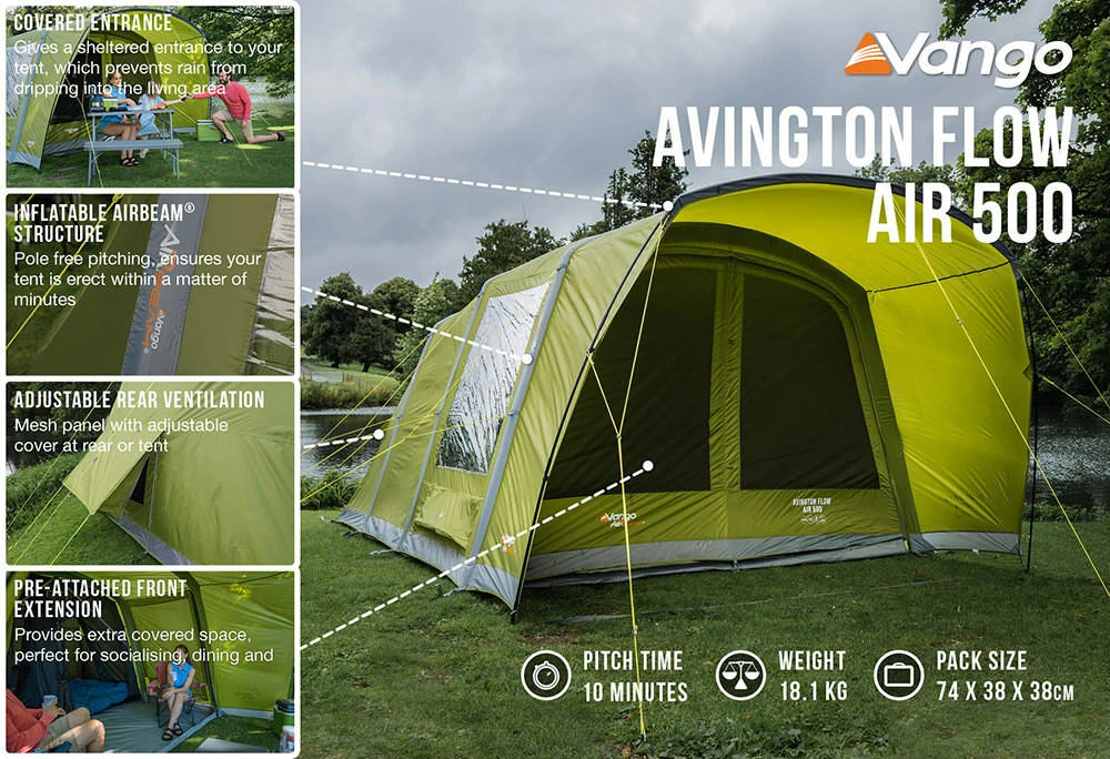 Vango Airbeam Vango Avington Flow Air 500 Tent (2022) - Image 6