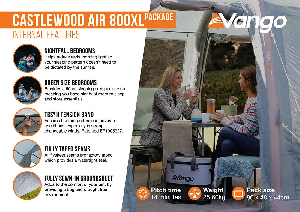 Vango Airbeam Vango Castlewood Air 800XL Tent Package (2023) - Image 5