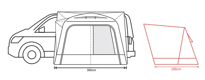 Outdoor Revolution Cayman Air High Awning (255-305cm) - Image 4