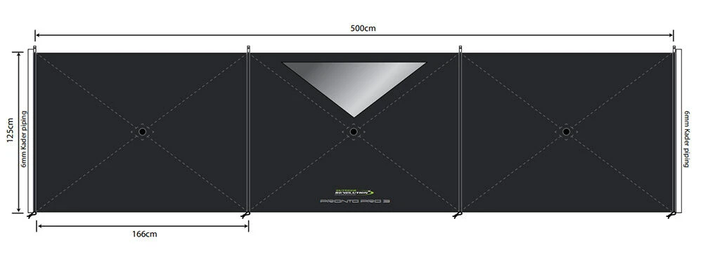 Outdoor Revolution Pronto Pro 3 Panel Windbreak (125 X 500cm) - Image 2