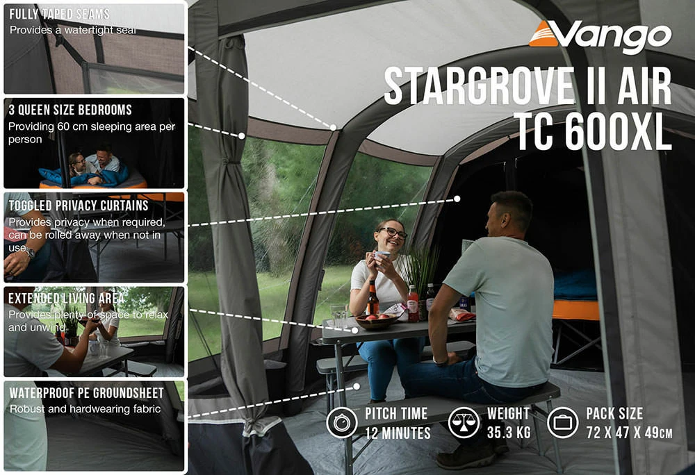 Vango Airbeam Vango Stargrove II TC 600XL Air Tent (2022) - Image 6