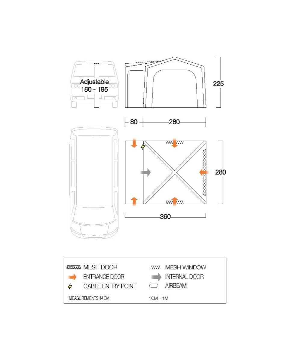 Vango Airbeam Vango Agora Air VW Awning (Moroccan Blue) - Image 3